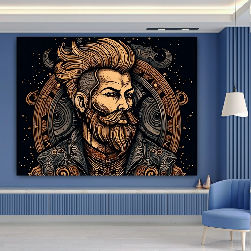 پوستر پارچه ای طرح مخمل آرایشگاه مدل مردانه کد FP104808