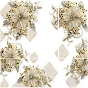 تایل سقفی آسمان مجازی طرح گل کد 3D1779-9 سایز 60x60 سانتی متر مجموعه 9عددی