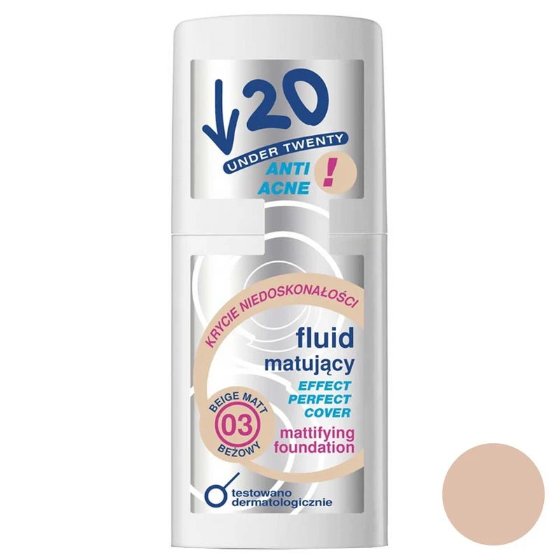 کرم پودر مات کننده آندر 20 سری Fluid مدل Beige Matt 03 حجم 30 میلی لیتر