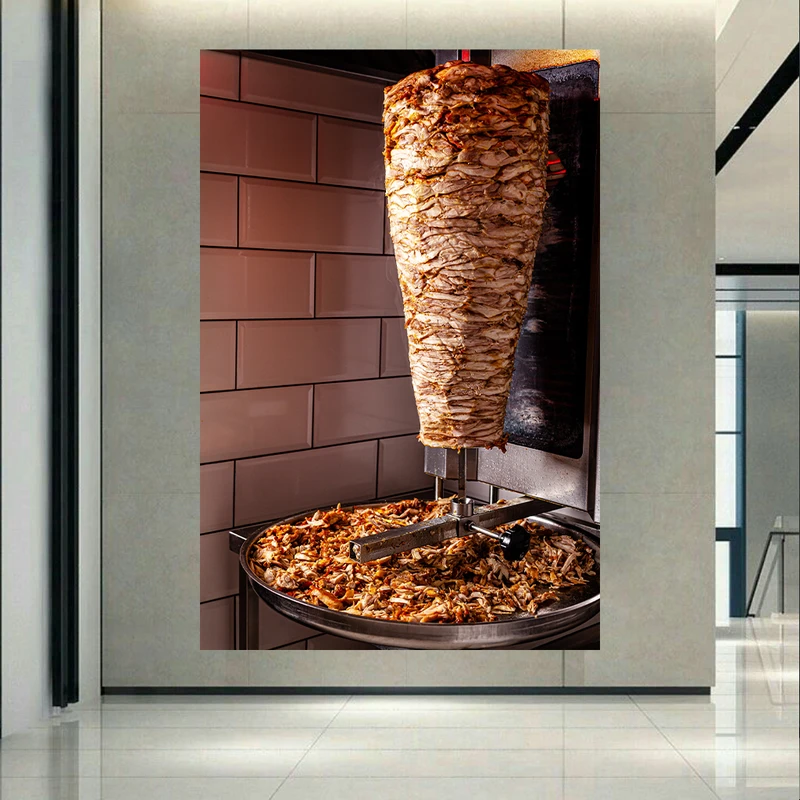 تابلو بوم طرح مخمل آشپزی سنتی مدل کباب ترکی کد AR305494