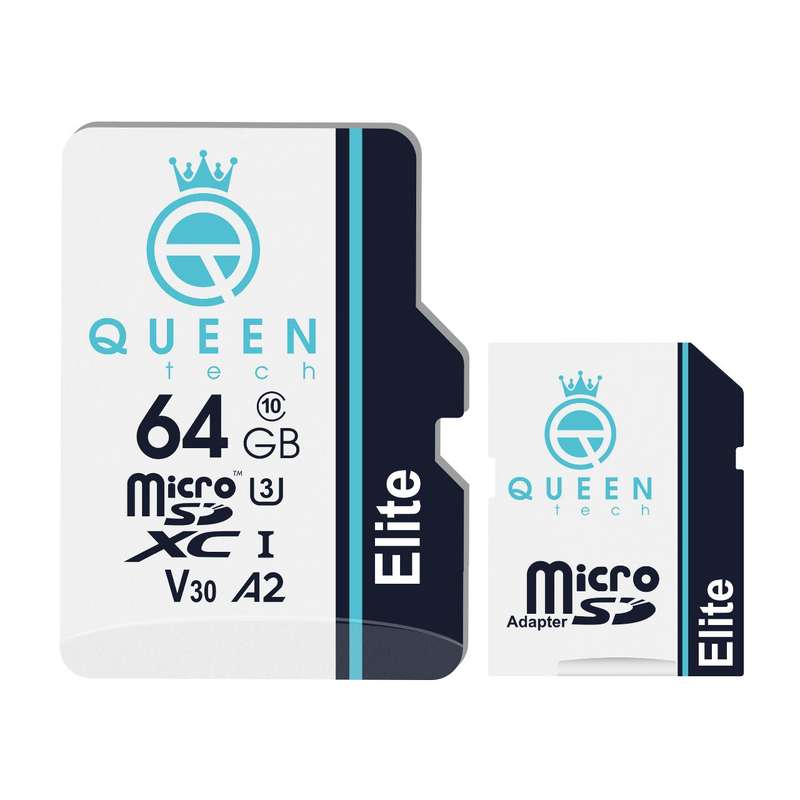 کارت حافظه Micro SD XC کوئین تک مدل A2-V30-433X کلاس 10 استاندارد UHS-l U3 سرعت 65MBps ظرفیت 64 گیگابایت به همراه آداپتور SD کارت حافظه Micro SD XC کوئین تک مدل A2-V30-433X کلاس 10 استاندارد UHS-l U3 سرعت 65MBps ظرفیت 64 گیگابایت به همراه آداپتور SD