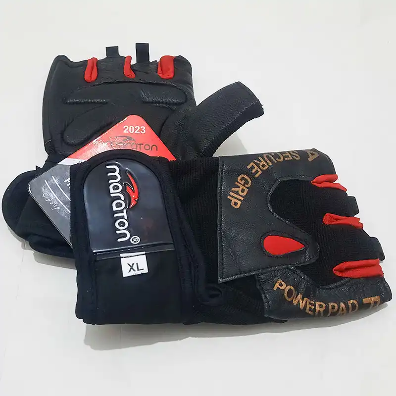 دستکش بدنسازی ماراتن مدل چرم ضخیم