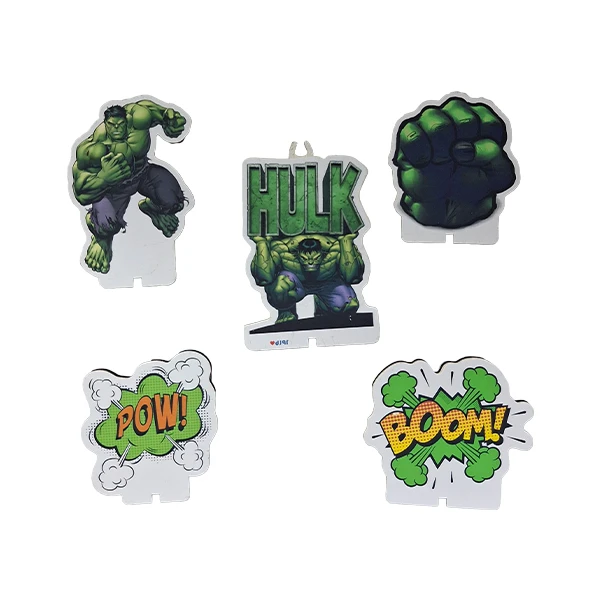 تاپر مدل رو کیکی هالک کد HalkCandleTopperPack1 مجموعه 5 عددی