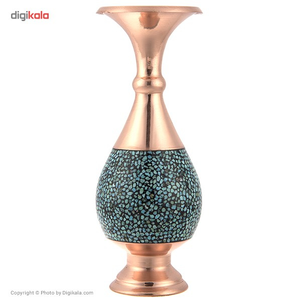 صراحی فیروزه کوب کارگاه رستا ارتفاع 16 سانتی متر