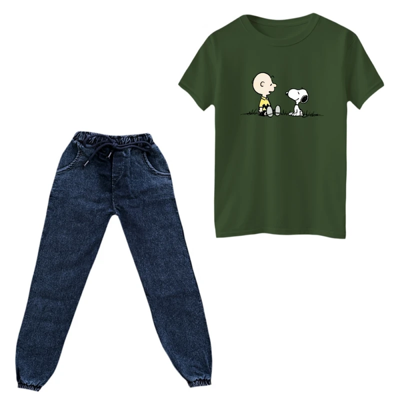 ست تی‌شرت و شلوار پسرانه مدل اسنوپی کد ۷