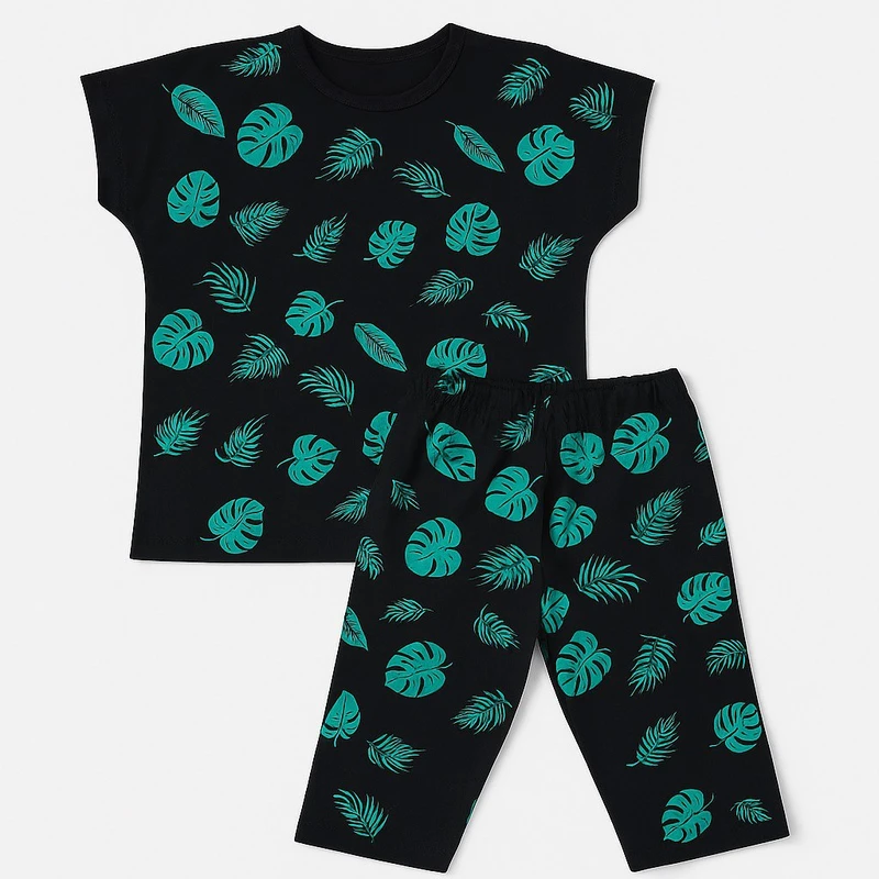 ست تی‌شرت آستین کوتاه و شلوارک راحتی زنانه مدل هاوایی