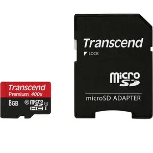 کارت حافظه microSDHC ترنسند مدل Premium کلاس 10 استاندارد UHS-I U1 سرعت 60MBps 400X همراه با آداپتور SD ظرفیت 8 گیگابایت