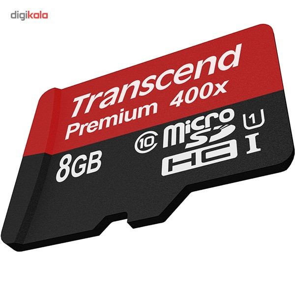 کارت حافظه microSDHC ترنسند مدل Premium کلاس 10 استاندارد UHS-I U1 سرعت 60MBps 400X همراه با آداپتور SD ظرفیت 8 گیگابایت