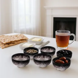 پیاله سرامیکی بومی مدل ماربل مجموعه 6 عددی