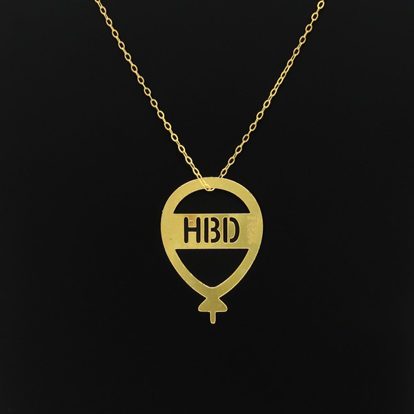 گردنبند طلا 18 عیار زنانه کاپانی طرح تولدت مبارک HBD کد KN044