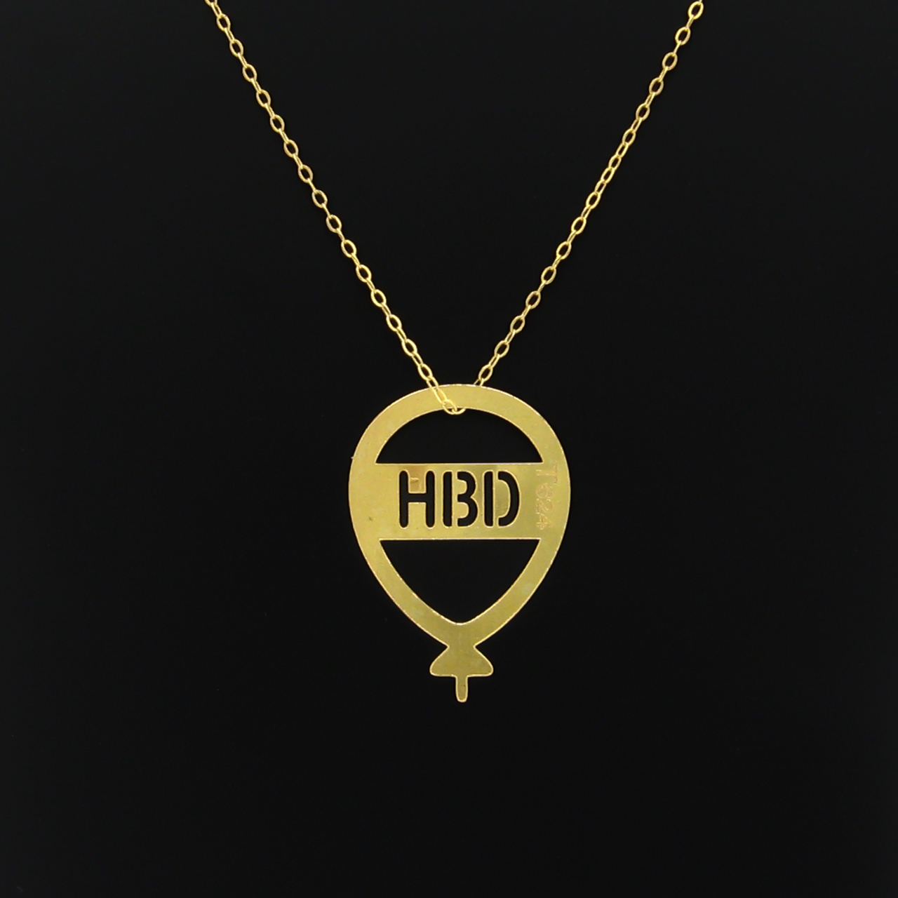 گردنبند طلا 18 عیار زنانه کاپانی طرح تولدت مبارک HBD کد KN044 -  - 1