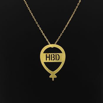 گردنبند طلا 18 عیار زنانه کاپانی طرح تولدت مبارک HBD کد KN044