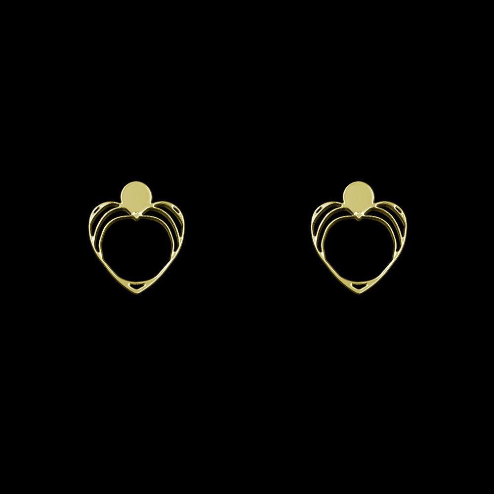 گوشواره طلا 18 عیار زنانه مدوپد مدل قلب کد GA1-10298