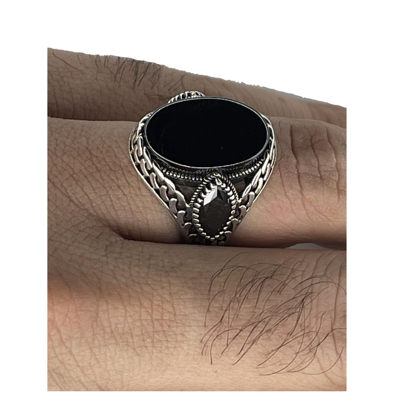 انگشتر نقره مردانه مدل عقیق