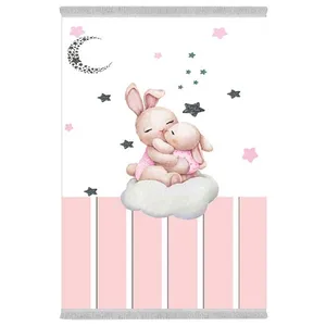فرش پارچه‌ای دفه مدل فرشینه هازان مخمل طرح فانتزی کد 3263