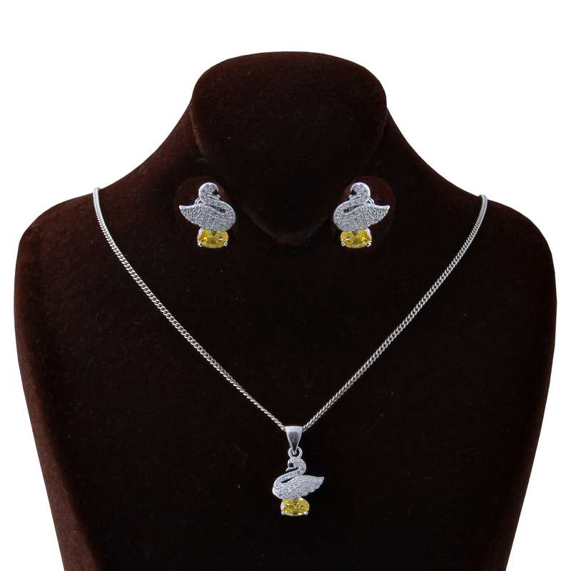 نیم ست نقره زنانه بازرگانی میلادی مدل فانتزی کد NTR_131