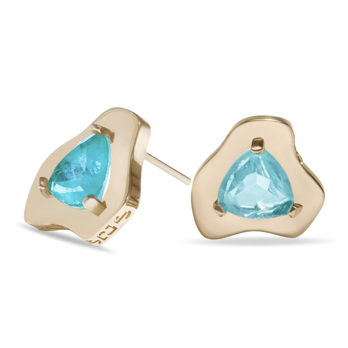 گوشواره میخی طلا 18 عیار زنانه تاج مدل هنگام