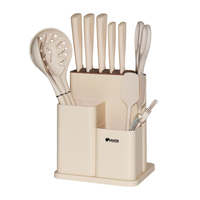 سرویس چاقو و کفگیر و ملاقه 14 پارچه شاهین مدل SHN1030