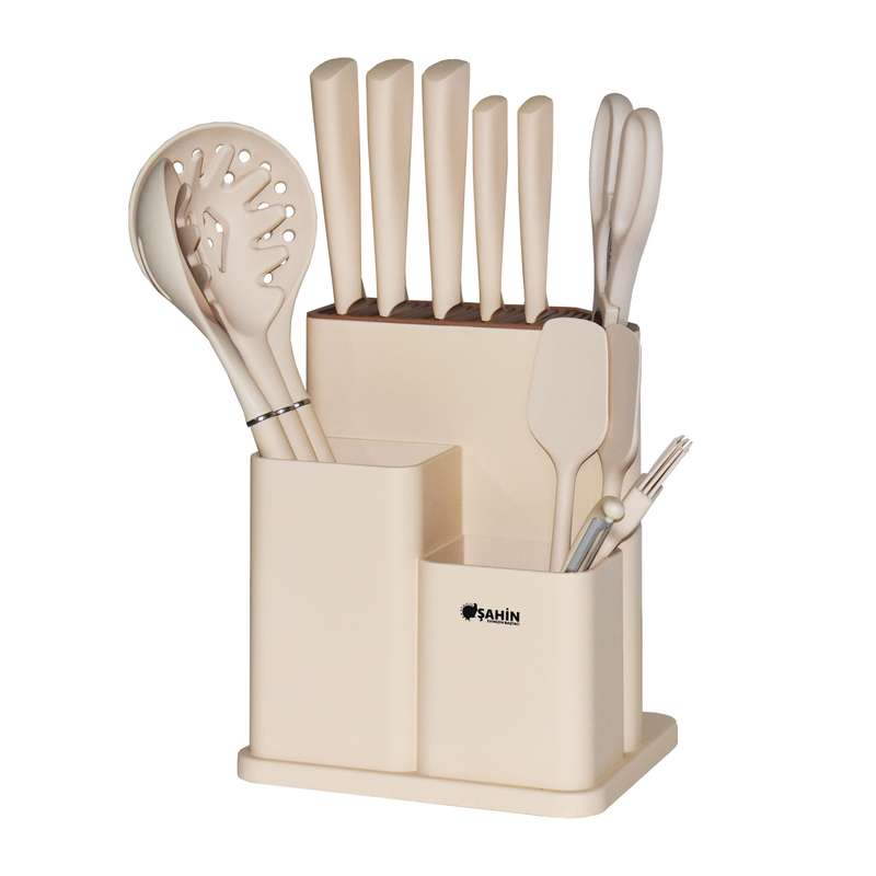 سرویس چاقو و کفگیر و ملاقه 14 پارچه شاهین مدل SHN1030