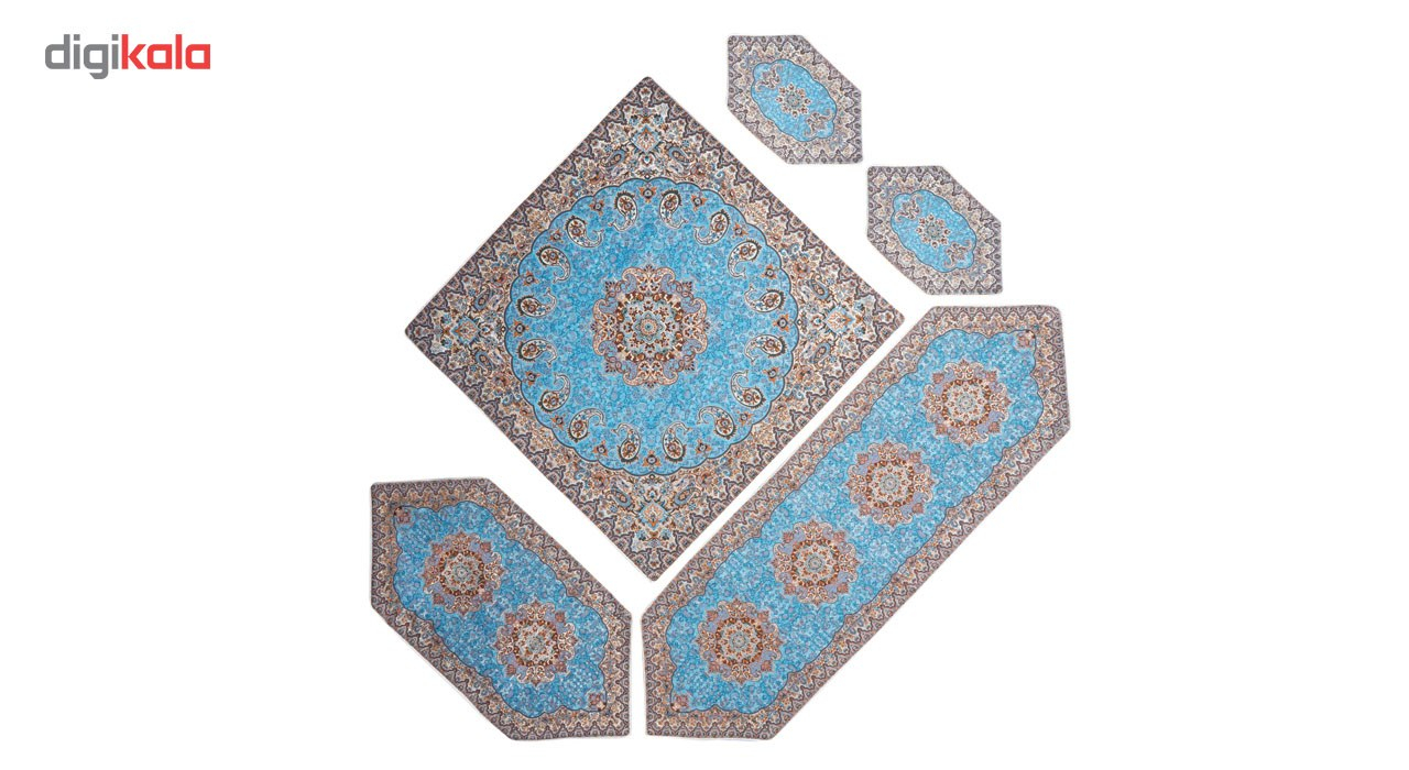 ست 5 تکه رومیزی ترمه یزد طرح نسترن