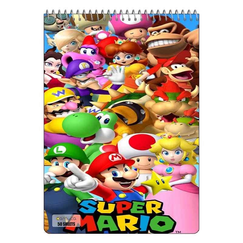 دفتر نقاشی 50 برگ سیمی کارنیکا طرح ماریو mario کد 86736