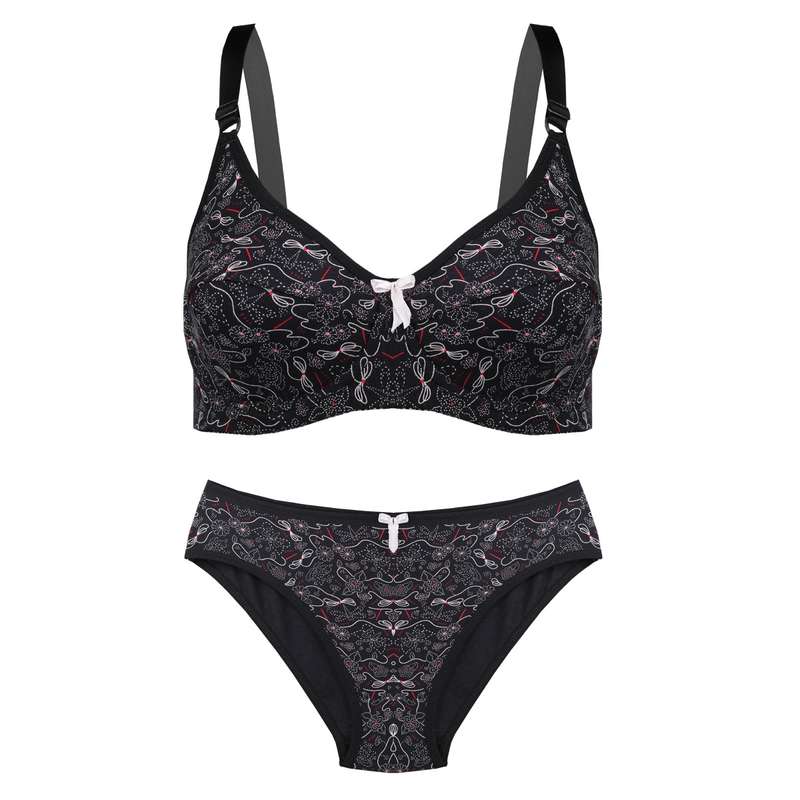 ست شورت و سوتین زنانه مدل گلدار کد 11-366