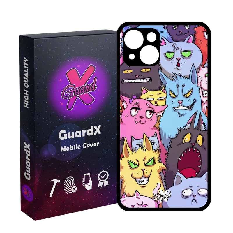 کاور گارد ایکس طرح گربه مدل Glass10578 مناسب برای گوشی موبایل اپل iPhone 13