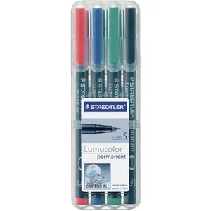 ماژیک چند  منظوره 4 رنگ استدلر مدل Lumocolor Permanent - قطر نوشتار S