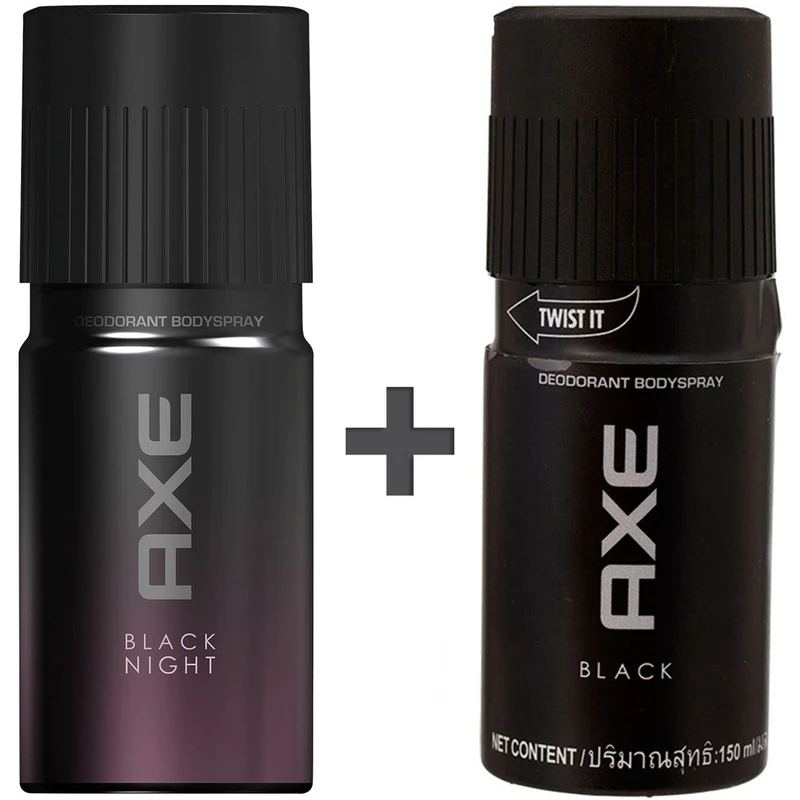 پک اسپری مردانه اکس مدل Black Night و Black Deodorant حجم 150 میلی لیتر