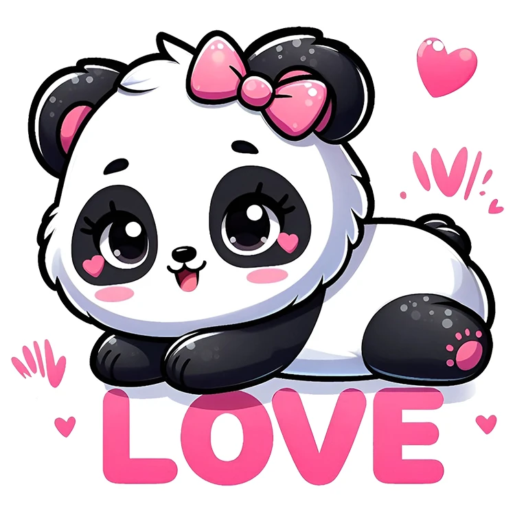 استیکر پارچه و لباس پاد آفرین مدل عشق پاندا کد DKST790