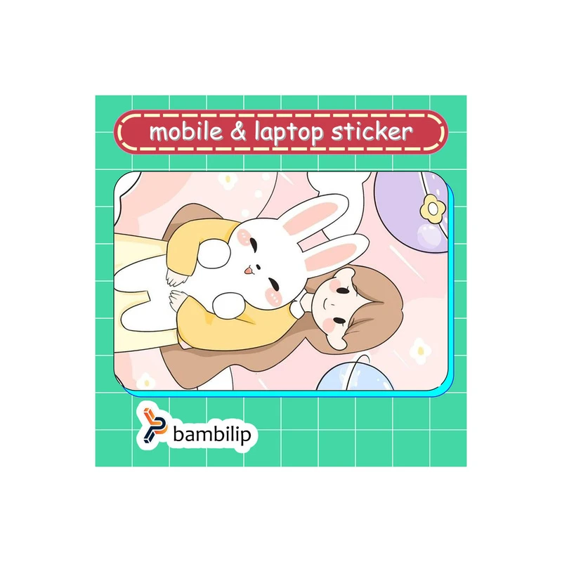 استیکر بامبیلیپ مدل کارت عابر طرح دختر و خرگوش و کهکشان کد 9337521