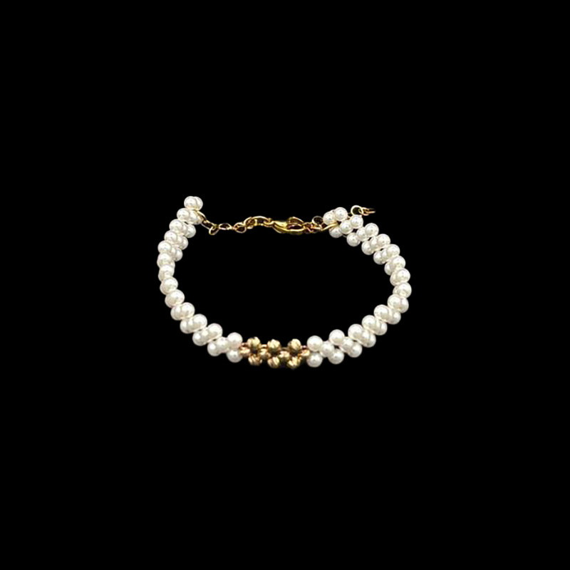 دستبند طلا و سنگ 18 عیار زنانه ناریا مدل 10 گوی کد E19-2