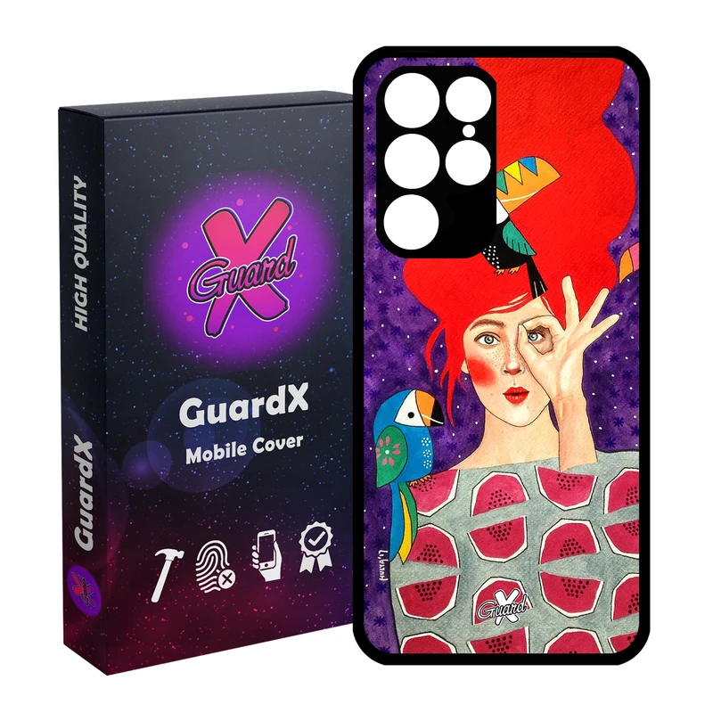 کاور گارد ایکس طرح Girl مدل Glass10153 مناسب برای گوشی موبایل سامسونگ Galaxy S22 Ultra