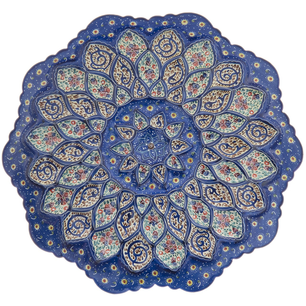 بشقاب مسی میناکاری شده اثر اسماعیلی طرح 10 قطر 16 سانتی متر