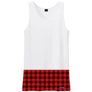 زیرپوش بدون آستین مردانه 27 مدل Plaid Red کد MH131