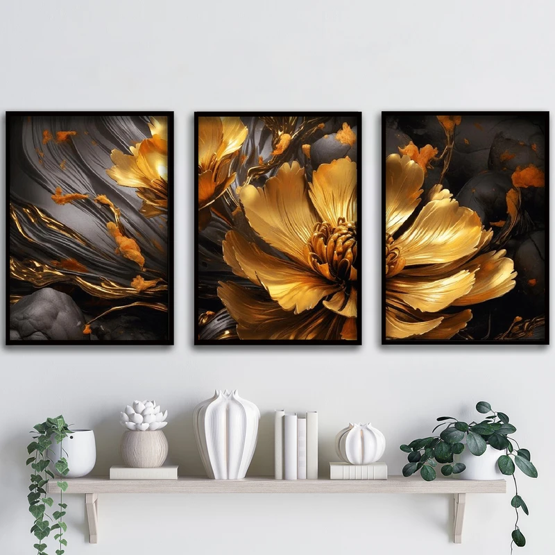 تابلو آتریسا طرح آبستره مدل ATA09 مجموعه 3 عددی 