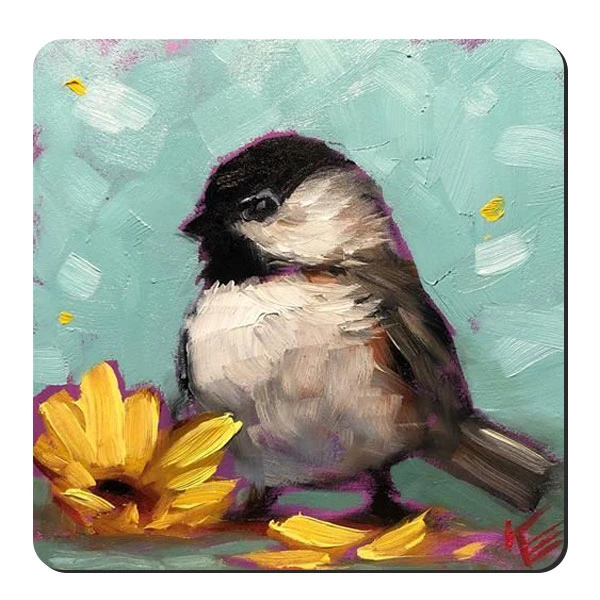  زیر لیوانی طرح پرنده و گل کد nzl521