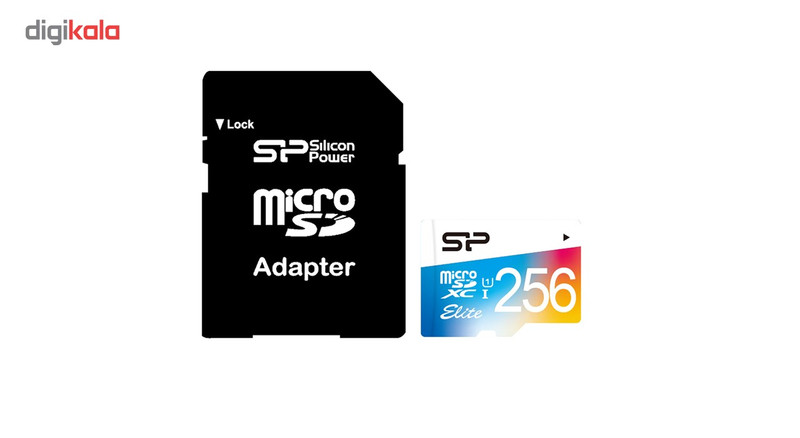 کارت حافظه microSDXC سیلیکون پاور مدل Color Elite کلاس 10 استاندارد UHS-I U1 سرعت 85MBps همراه با آداپتور SD ظرفیت 256 گیگابایت