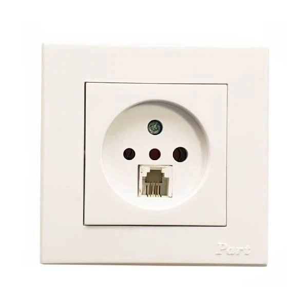 پریز تلفن پارت الکتریک مدل تابش بسته 4 عددی