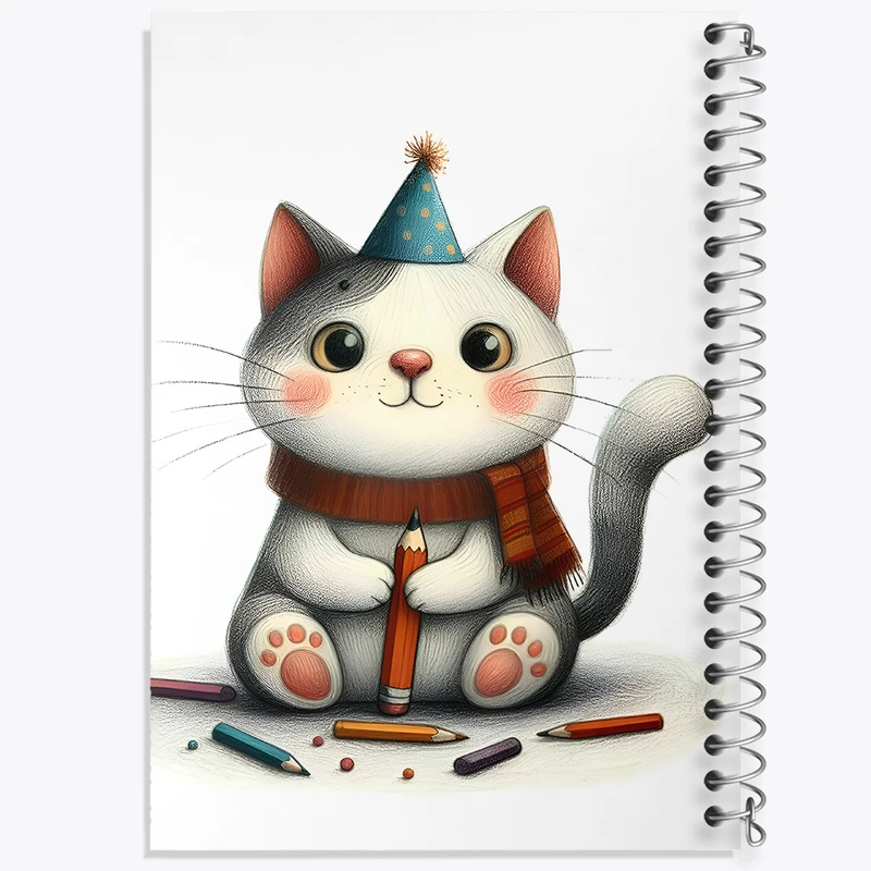 دفتر شطرنجی 50 برگ خندالو طرح گربه بامزه کد F6174