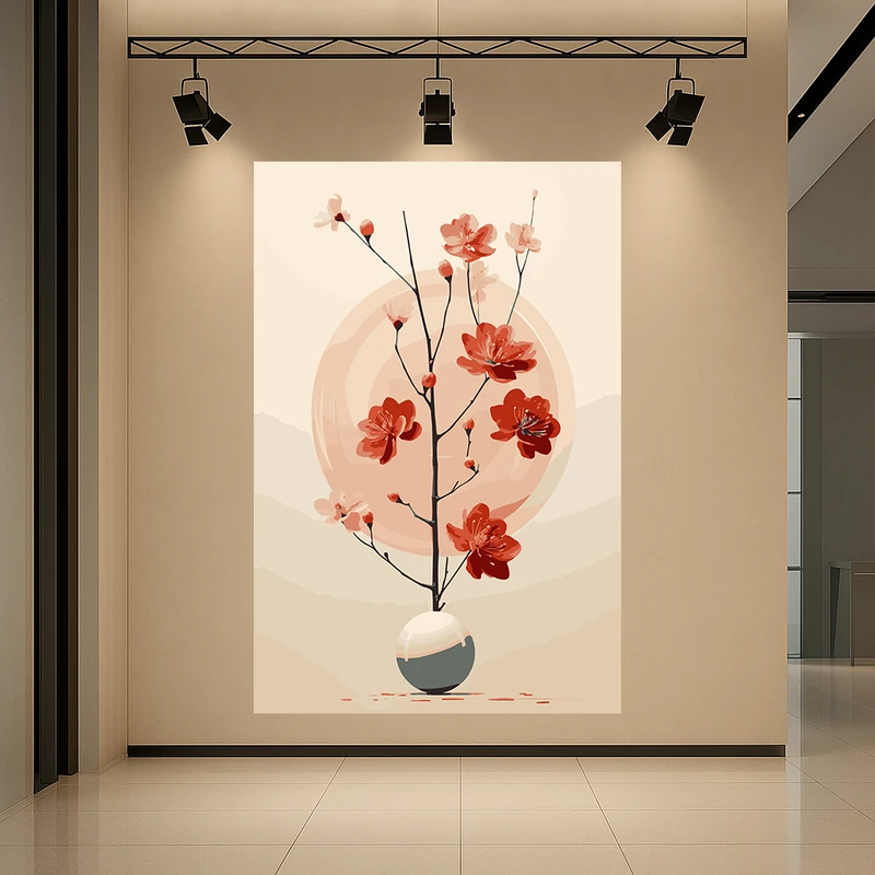 پوستر پارچه ای طرح مخمل شکوفه مدل مینیمال کد AR3059626