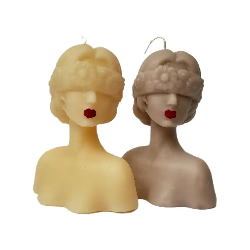 شمع دست ساز مدل ناتالی مجموعه 2 عددی