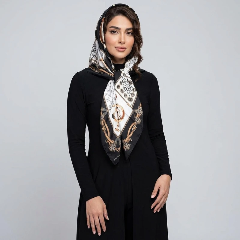 روسری زنانه آنالیا مدل ابریشم توییل طرح رها کد ana-5059