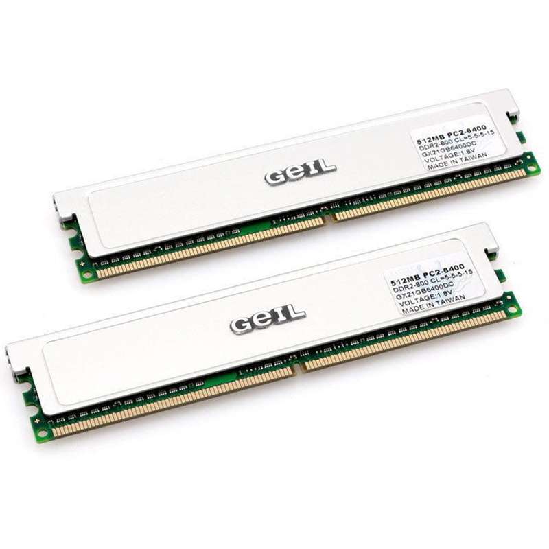 رم دسکتاپ DDR2 دو کاناله 800 مگاهرتز CL5 گیل مدل GX21GB6400DC ظرفیت 1 گیگابایت