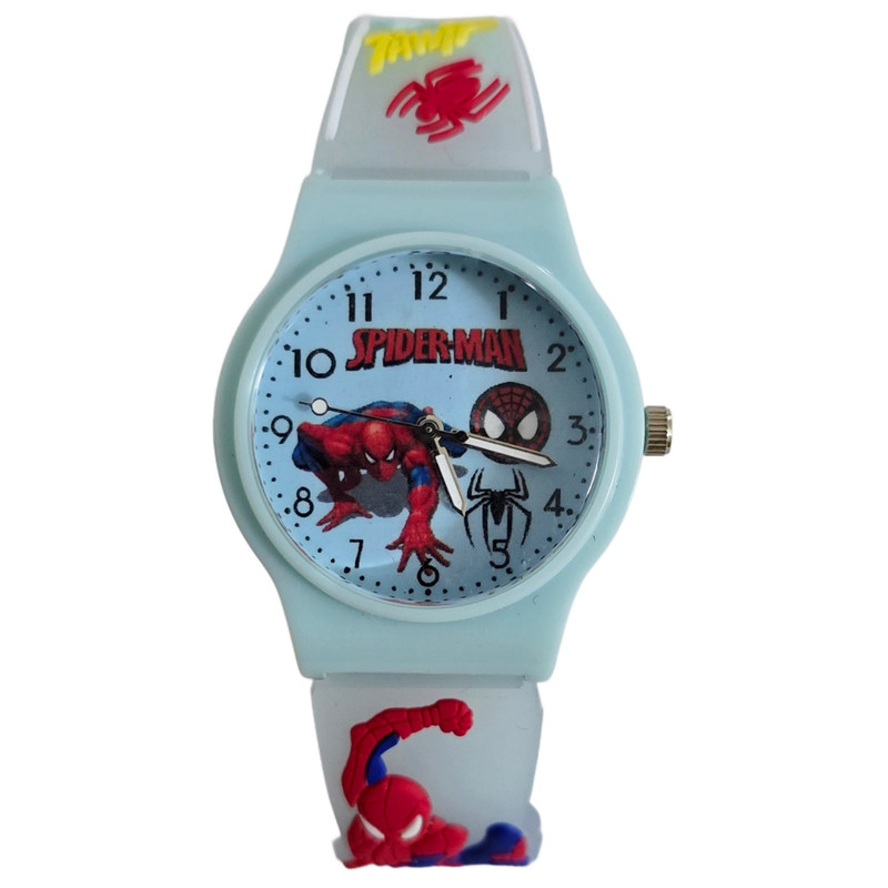 ساعت مچی عقربه ای بچگانه مدل بند سیلیکونی طرح مرد عنکبوتی کد ۲