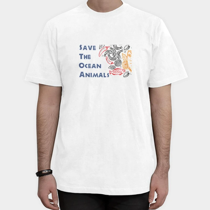 تیشرت آستین کوتاه مردانه مدل حیوانات دریا