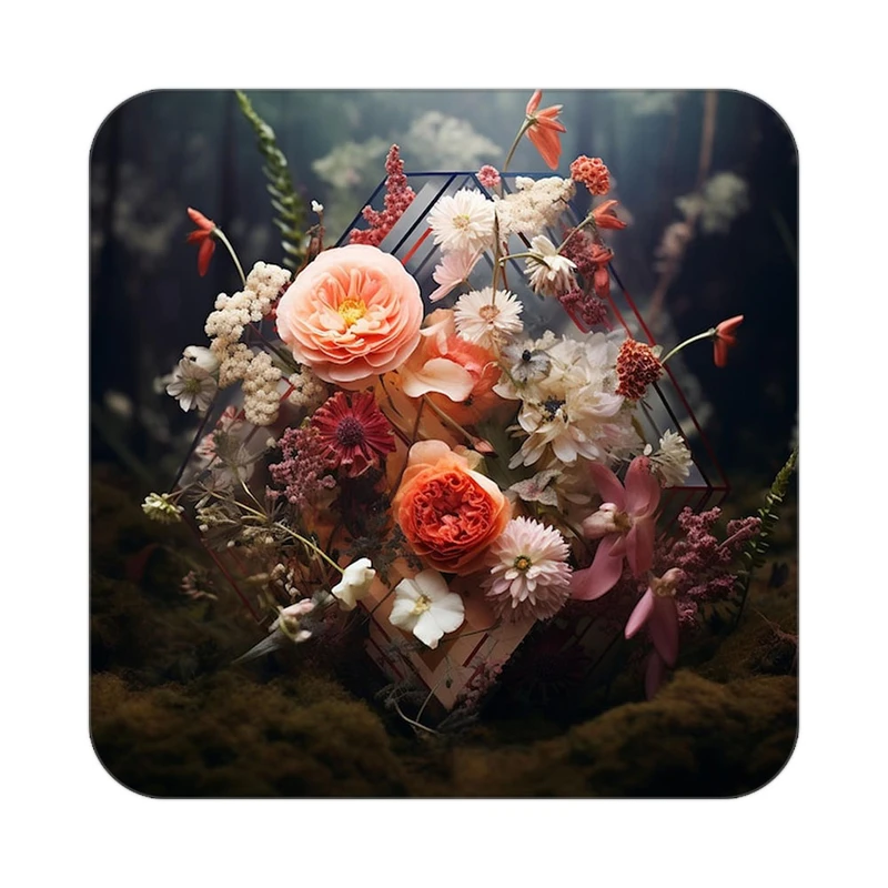 زیر لیوانی کاکتی طرح گل مدل mp16252