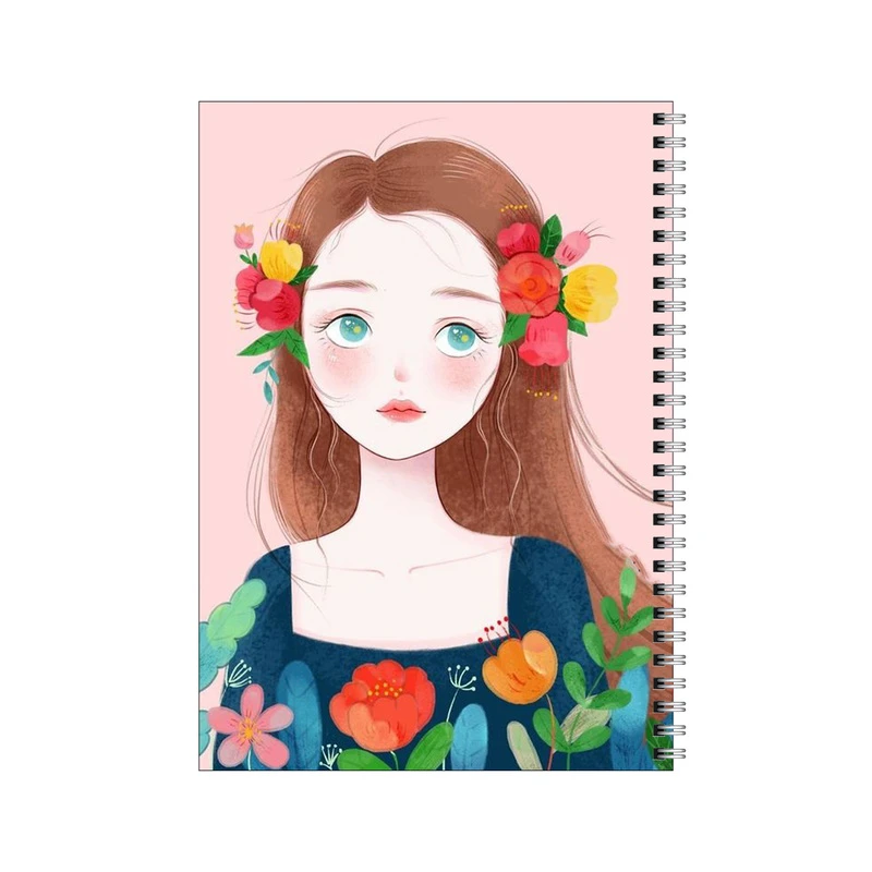 دفتر مشق 80 برگ بامبیلیپ طرح دختر چشم سبز گل گلی کد 6823925