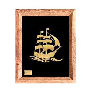 تابلو ورق طلا طرح کشتی سری بامبو کد TB03