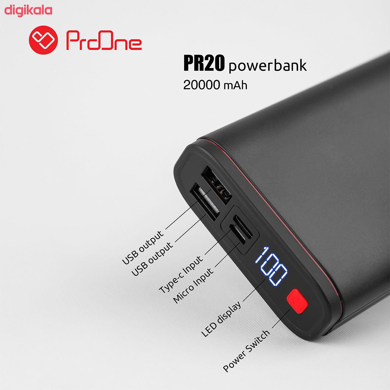 شارژ همراه پرووان مدل PR-20 ظرفیت 20000 میلی آمپر ساعت main 1 15